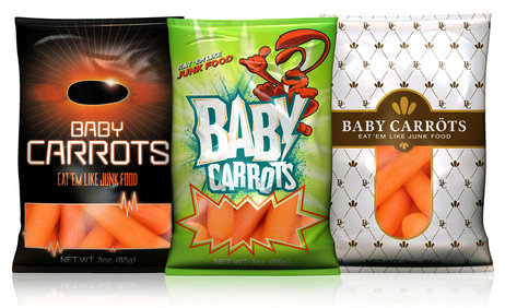 Packages of baby carrots